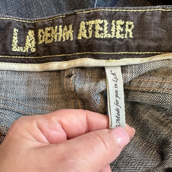 LA Denim Atelier Jeans Relaxed Straight Western Button Fly Sz 38 #L74W7005 - Picture 2 of 14
